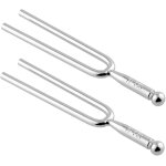 2 pices diapason, diapason accordeur, diapason en acier inoxydable a440 hz, accordeur de guitare, a ...