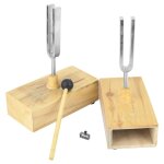 2 pièces diapason avec boîte de résonateur en bois, instrument expérimental de virbration 440 hz avec ... 2 pièces diapason avec boîte de résonateur en bois, instrument expérimental de virbration 440 hz avec ...