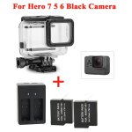 2 pi�ces pour gopro hero 5 6 7 batterie et chargeur + bo�tier �tanche coque de protection pour gopro ...