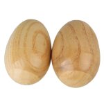 2 pi�ces natural finish percussion wooden egg shakers percussion instrument