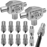 2 pi�ces r�partiteur d'antennes en t, r�partiteur t�l�vision, r�partiteur � large bande, tv r�partiteur ...
