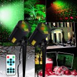 2 projecteurs led no�l �clairage projecteurs rouge et vert ip65 effet ciel �toil� outdoor