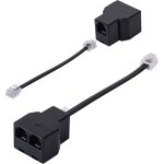2 - set tlphone rj11 6p4c adaptateur bidirectionnel, rj11 mle femelle convertisseur avec cble de ...