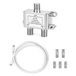 2 voies r�partiteur satellite, repartiteur antenne tv, avec 1. 5m c�ble coax f prise pour sky box telewest ...