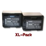 2 x batteries vhbw set 2400mah pour camra appareil photo canon legria hf r606, hf r66, hf r68 comme ...