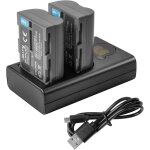 2 x en - el3e batterie de rechange et chargeur double compatible avec nikon d50, d70, d70s, d80, d90, ...