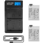 2 x lp - e8 batterie de rechange et lcd chargeur double compatible avec canon rebel t2i, t3i, t4i, t5i, ...