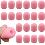 20 pcs bonnette micro, mousse micro, mousse micro casque, rose, micro cravate, mini microphone casque ...