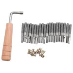 20 pcs goupille d'accordage et 20pcs rivets, avec cl� d'accordage en forme de l, pour harpe lyre petite ...