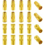 20 pi�ces adaptateur de f m�le femelle � m�le femelle coaxiale rf, tv 9. 5 m�le femelle vers connecteur ...