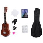 21 pouces 4 cordes bois hawaii ukul�l� instrument de musique avec gig bag strings tuner strap, white