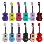 21 pouces acoustique soprano 4 cordes mini basswood ukulélé instrument de musique jouet, vert 21 pouces acoustique soprano 4 cordes mini basswood ukulélé instrument de musique jouet, vert