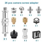 22 pcs vis adaptateur cam�ra 1 / 4  � 3 / 8  adaptateur de vis pour tr�pied, vis appareil photo, accessoires ...