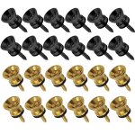 24pcs guitar strap locks metal strap button metal end pins flat head for acoustic classical electri