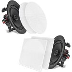 25, 4 cm enceinte murale et plafond - paire d'enceintes stéréo 2 voies - système audio a gamme complète ... 25, 4 cm enceinte murale et plafond - paire d'enceintes stéréo 2 voies - système audio a gamme complète ...