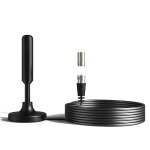 25 dbi - antenne tv num�rique hdtv avec base magn�tique, port�e de 3600 milles, amplifi�e, int�rieure ...