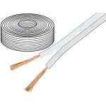 25m de cable de haut parleurs 2x1. 5mm2 - ofc - blanc - adnauto