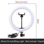 26cm light ring - trpied en aluminium pour appareil photo et tlphone portable, support flexible et ...