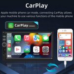 2din auto radio wired carplay android auto lecteur mp5 avec cran tactile 7  - autoradio universel - ...