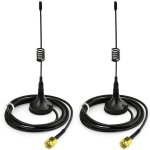 2pcs 433 mhz unity gain omni, antenne de 5, 5 pouces avec base magnétique et impédance de connecteur ... 2pcs 433 mhz unity gain omni, antenne de 5, 5 pouces avec base magnétique et impédance de connecteur ...