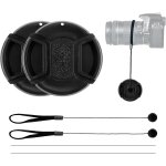 2pcs bouchon d'objectif, clipser pour objectifs d'appareil photo avant lastique cache objectif pour ...