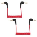 2pcs câbles de microphone 3, 5mm, câble audio pour appareil photo câble de raccordement double spiralé ... 2pcs câbles de microphone 3, 5mm, câble audio pour appareil photo câble de raccordement double spiralé ...