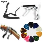 2pcs capodastre de guitare capodastres electrique acoustique capo pince en alliage de zinc avec 12pcs ...