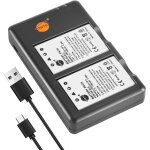 2pcs en - el5 (1700mah / 3. 7v) batterie chargeur compatible pour nikon coolpix p510, p520, p530, p5100, ...