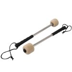 2pcs grosse caisse maillet feutre t�te percussion maillets timbales b�tons avec poign�e en acier inoxydable, ...
