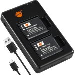2pcs li - 50b(1650mah / 3. 7v) batterie + dual usb chargeur compatible pour olympus stylus 9000, 9010, ...