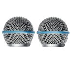 2pcs microphone grill mic grille remplacement mic ball head mesh pour beta58a sm58 pgx24 slx24 h