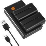 2pcs np - f330 np - f550 np - f570(2900mah / 7. 4v) batterie chargeur compatible pour sony np - f970, ...