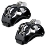2pcs pied tambourin percussion instrument de musique percussion pdale avec en acier jingle bells - blac ...
