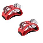 2pcs pied tambourin percussion, instrument de musique percussion pdale avec acier jingle bells - rouge ...