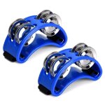 2pcs pied tambourin percussion, instrument de musique percussion p�dale avec jingle bells en acier - ...