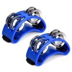 2pcs pied tambourin percussion, instrument de musique percussion p�dale avec jingle bells en acier - ...