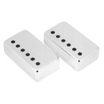 2pcs / set housse de ramassage en laiton humbucker cover pour cou et pont de guitares electriques argent ...