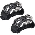 2pcs tambourin de pied, tambourin de pied de percussion avec jingles en acier et sangle r�glable, instrum ...
