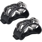 2pcs tambourin de pied, tambourin de pied de percussion avec jingles en acier et sangle r�glable, instrum ...