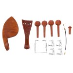 2x un accessoire de piece de violon 4 / 4 en naturel bois de jujube ensemble de reglage fin, mentonniere ...