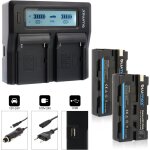 2x batterie blumax np - f550 2400mah + chargeur double pour np - f550 chargeur double compatible avec ...