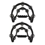 2x compact double demi lune tambourin de musique percussion tamborine tambour durable