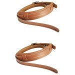 2x cuir et boucle en mtal sangle de guitare electrique ceinture epaulire rglable sangles marron