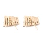 2x enfants bois naturel en bois 8 tons xylophone percussion jouet instrument de musique pour enfants ...