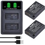 2x lp - e17 1040 mah + double chargeur usb int�gr� avec port de type c pour canon eos m3, m5, m6, rebel ...