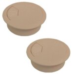 2x passe cable bureau diametre 80 beige 80mm rond ordinateur pc fil electrique