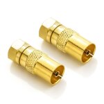 2x sat adaptateur d'antenne adaptateur sat set f - plug vers connecteur femelle iec connecteur adaptateur ...