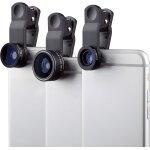 3 en 1 kit objectif smartphone - 198 fisheye + 0, 63x grand angle + 15x macro - pour tlphone & tablette ...