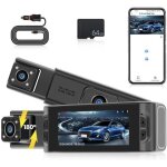 3. 16  ips dvr 1080p wifi dashcam two dashcam voiture 180rotation app control avec carte tf 64g grand ...