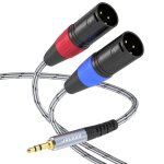 3, 5 mm trs vers double xlr m�le pro c�ble de d�rivation st�r�o, 1 / 8  trs st�r�o vers 2 xlr m�le y ...